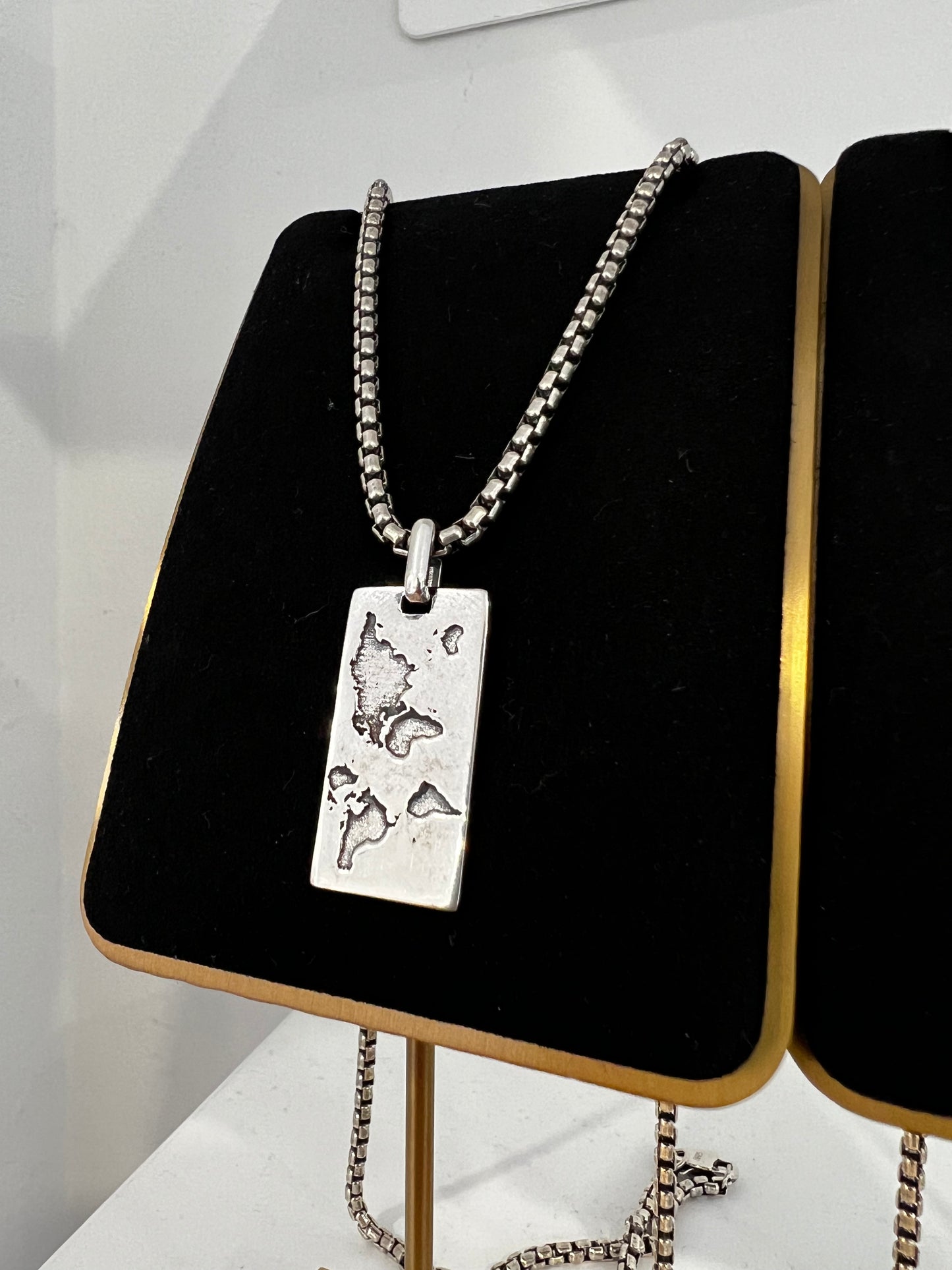 We Gallery World map tag pendant