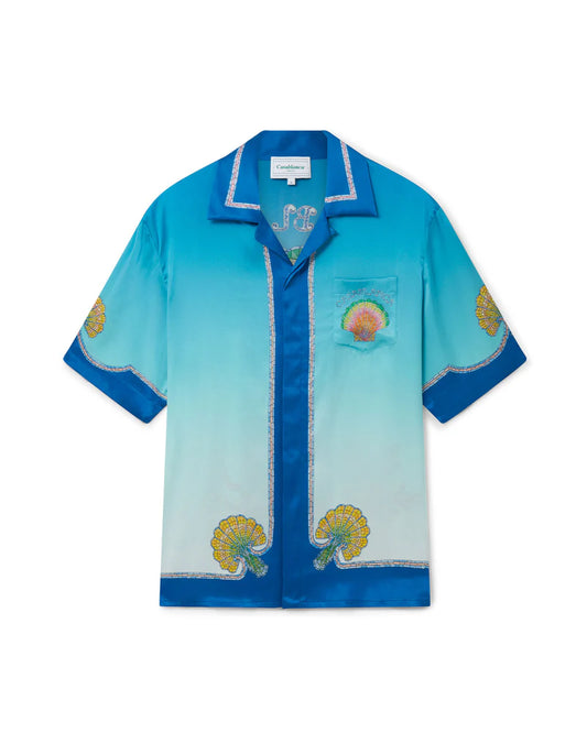 CASABLANCA Men's Coquillage Colore Silk Camp Shirt