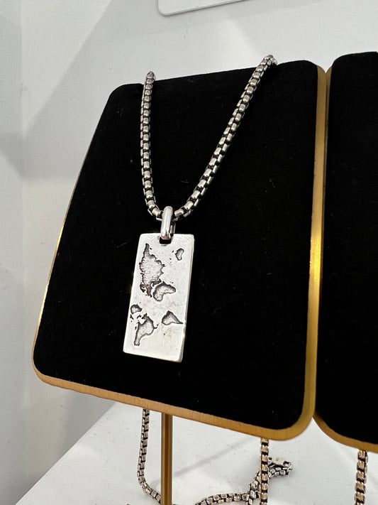 We Gallery World map tag pendant