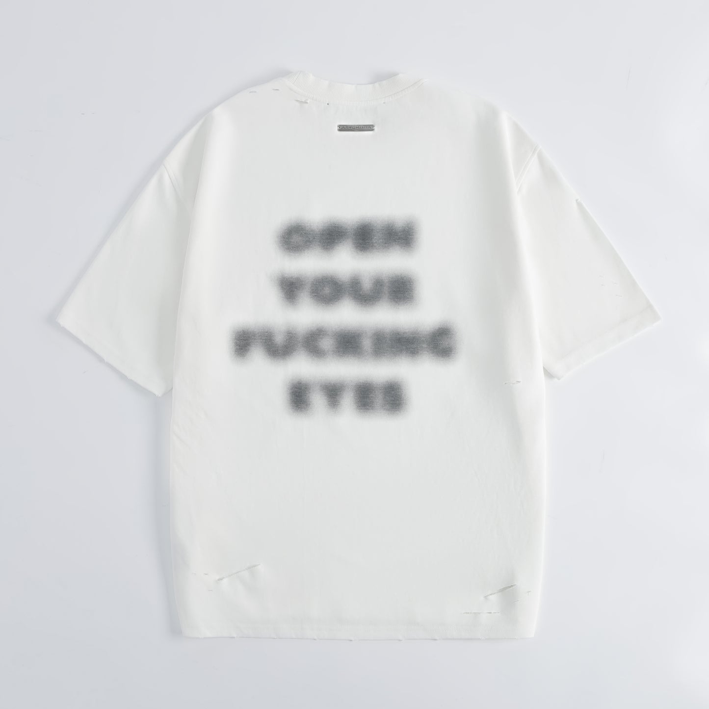 Artchimia l OPEN YOUR F EYES WHITE OVERSIZED T-SHIRT