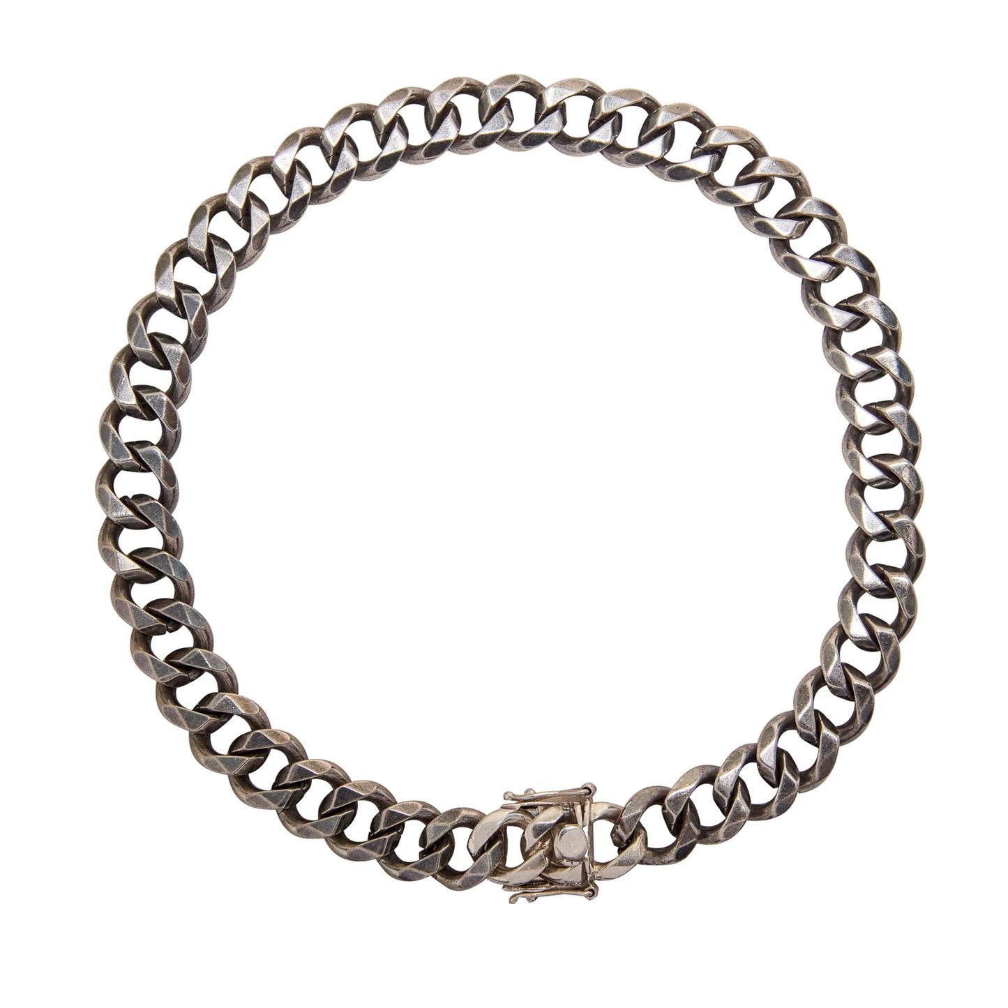 HUES - SILVER  BOX CLASP NECKLACE