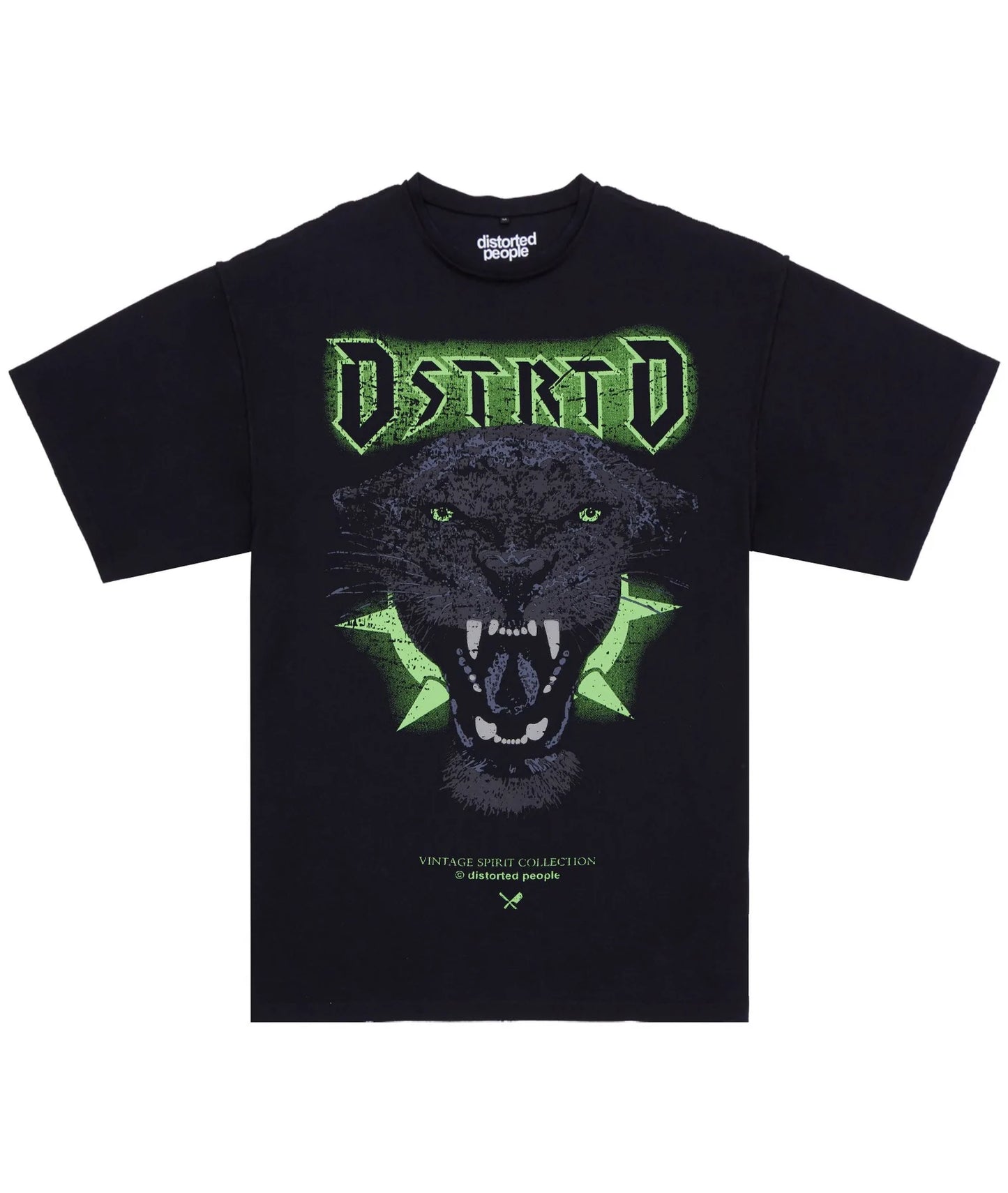 DPC- VINTAGE PANTHER WASHED BLACK,  & GREEN OVERSIZED T-SHIRT