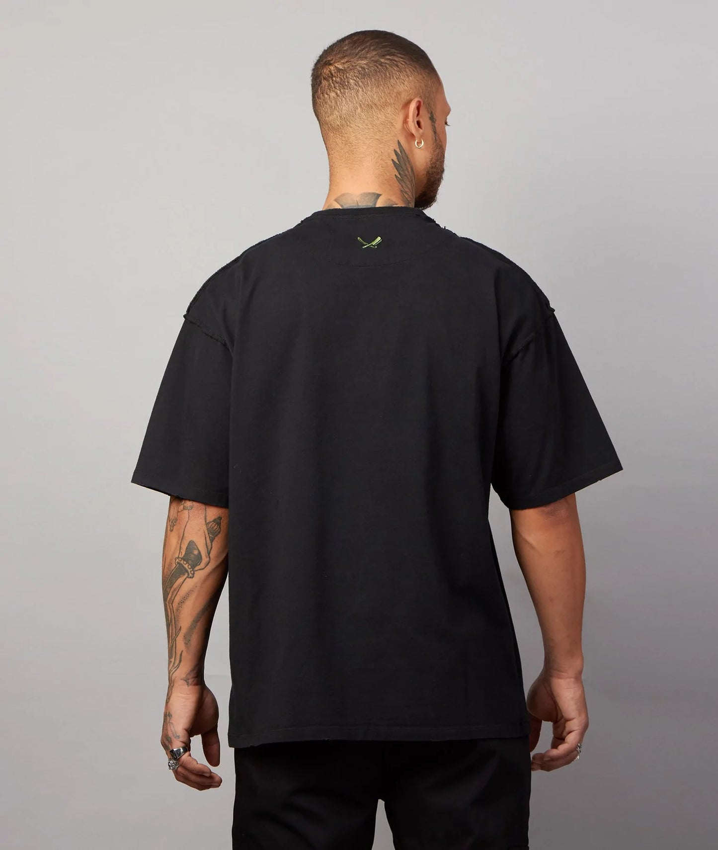 DPC- VINTAGE PANTHER WASHED BLACK,  & GREEN OVERSIZED T-SHIRT