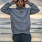 DPC- COLLEGE GREY MELANGE & WHITE OVERSIZED HOODIE