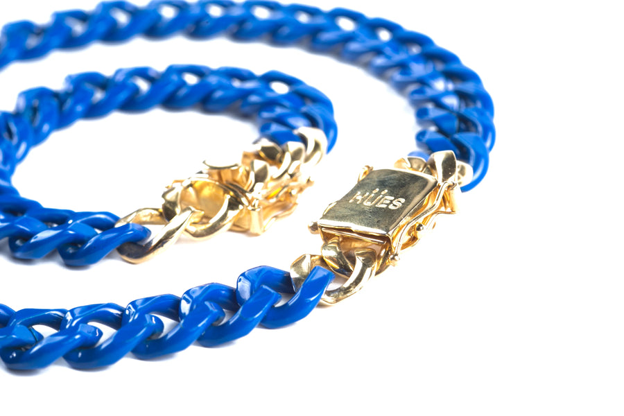 HUES - COBALT BLUE BOX CLASP NECKLACE